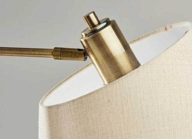 Adesso® Bryson Antique Brass Swing-Arm Floor Lamp-2