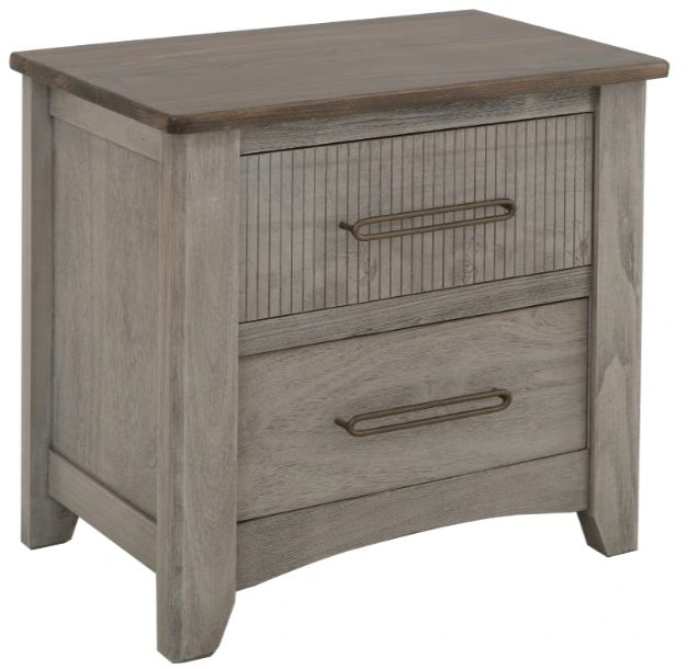 International Furniture Direct Ridge Light Gray Nightstand-0