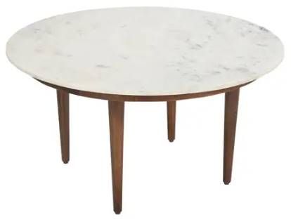 Moe's Home Collection Lark White Banswara Coffee Table with Brown Base-1