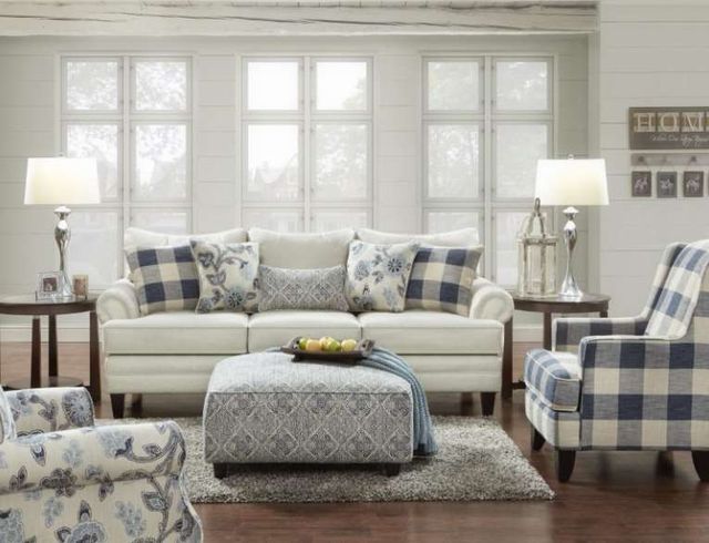 Fusion Furniture Catalina Linen White 96" Sofa-1