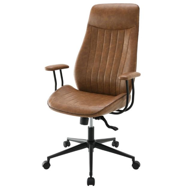 Coaster® Ranger Brown Upholstered Adjustable Home Office Desk Chair -2
