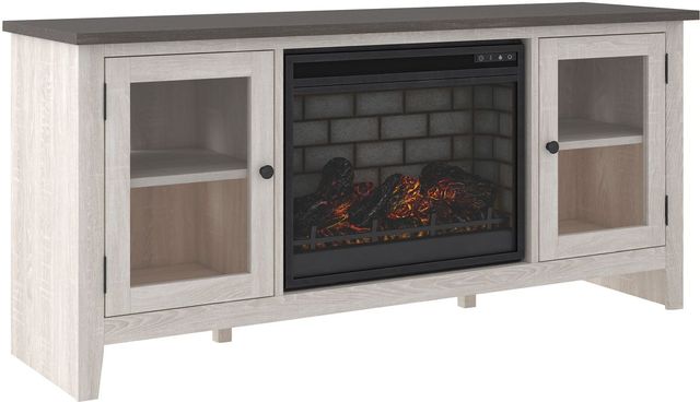 Signature Design by Ashley® Dorrinson Two-Tone 60" TV Stand with Electric Fireplace