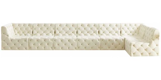 Meridian Furniture Tuft 7-Piece Cream L-Shape Sectional-1