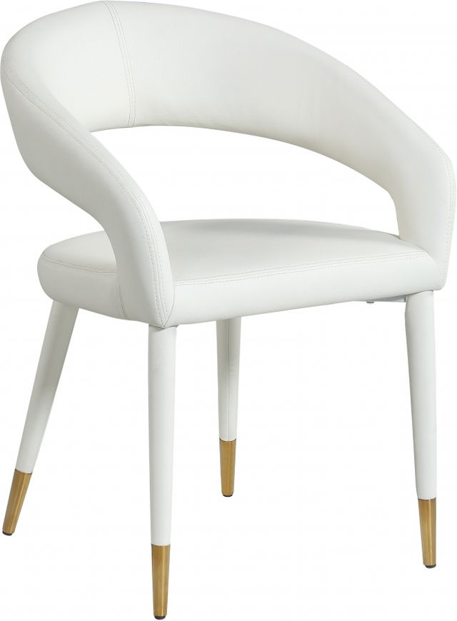 Meridian Furniture Destiny White Faux Leather Dining Chair-0