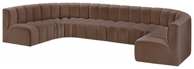 Meridian Furniture Arc 8-Piece Brown Vegan Leather Sectional-2