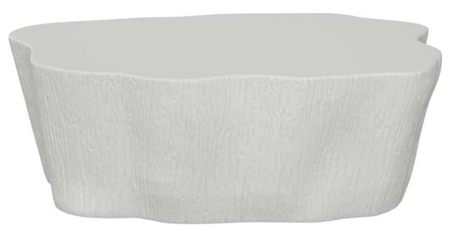 Sunset West Bone White Glass Fiber Reinforced Concrete Tree Trunk Outdoor Coffee Table-1