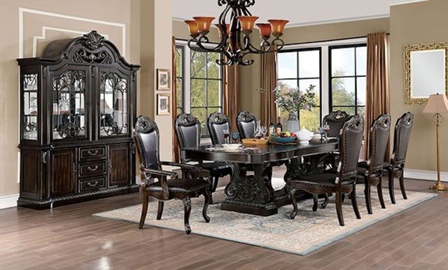 Furniture of America® Lombardy 2-Piece Dark Brown/Walnut Arm Chair Set-1