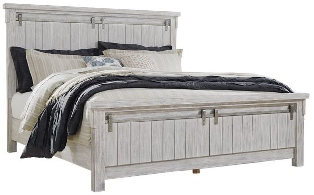 Signature Design by Ashley® Brashland 2-Piece White California King Panel Bed Set-1