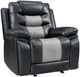 New Classic® Home Furnishings Nikko Black/Gray Manual Glider Recliner-0