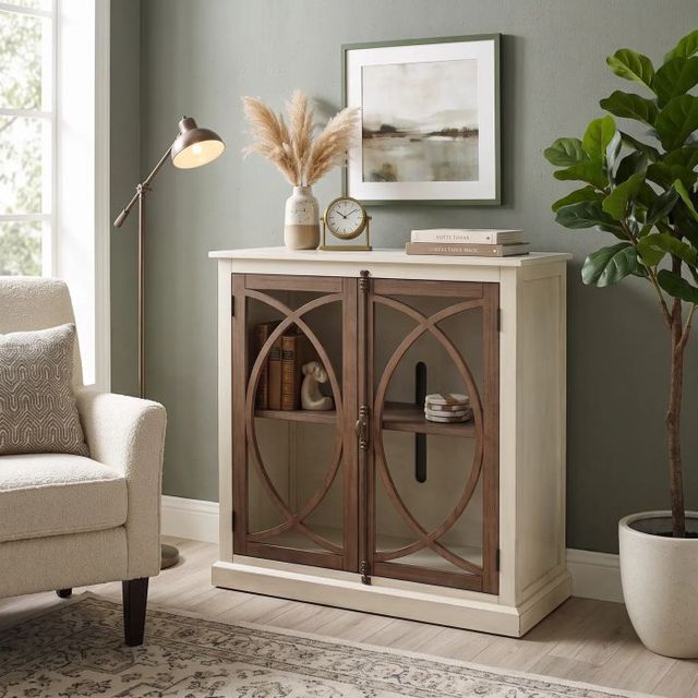 Sunny Designs™ Pasadena Buckskin/Marble White Accent Cabinet-1