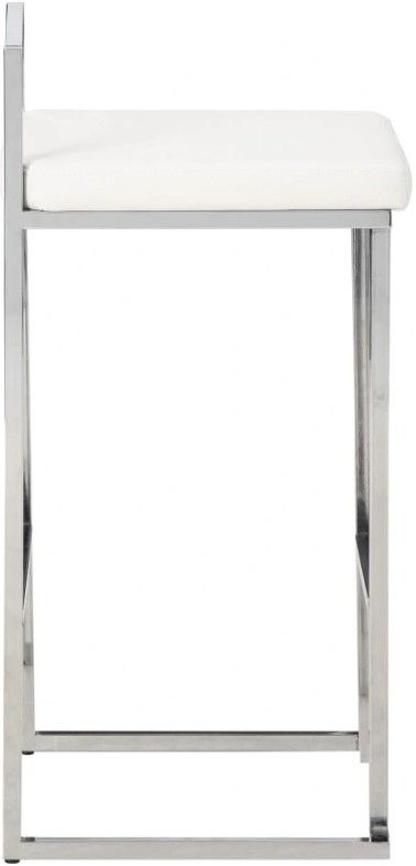Signature Design by Ashley® Madanere White/Chrome Bar Stool-2