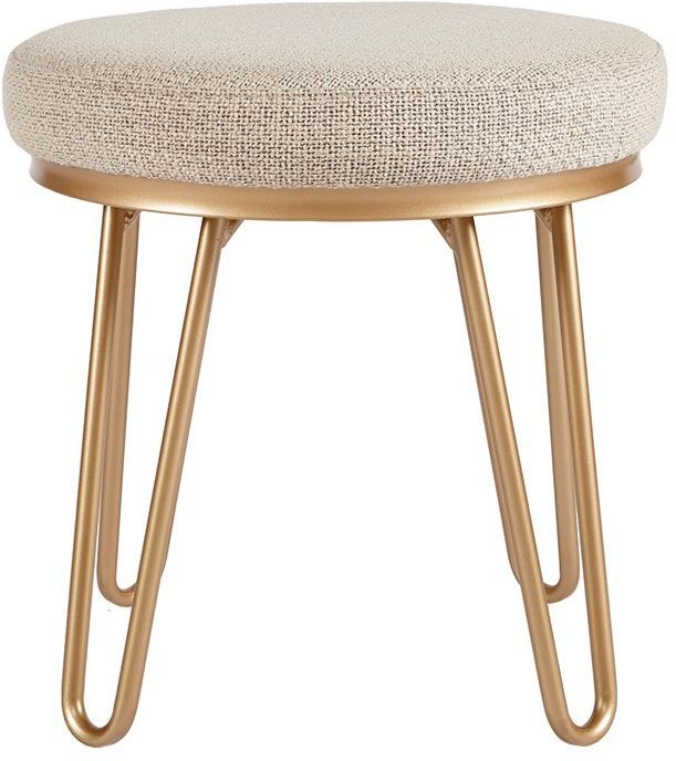 Olliix by INK+IVY Tan/Gold Beverly Round Stool-0