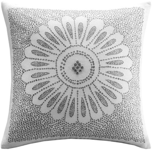 Olliix by INK+IVY Grey Sofia Embroidered Decorative Pillow-0