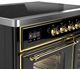 Ilve® Majestic III 40" Glossy Black Pro Style Induction Range with Triple Glass Door and Brass Trim-2