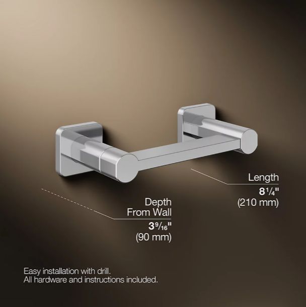 KOHLER® Parallel® Polished Chrome Pivoting Toilet Paper Holder-2