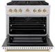 ZLINE Paramount Series Autograph Edition 36" Stainless Steel Pro Style Dual Fuel Range with White Matte Door and Polished Gold Accents-1