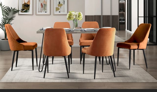 Mazin Furniture Carrie Keene Orange Dining Side Chair-2