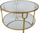 Zeugma Imports Glass Top Round Coffee Table with Gold Base-1