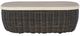 Signature Design by Ashley® Kimora Beige Resin Wicker Outdoor Cocktail Table with Dark Brown Base-1