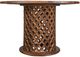 A & B Home 40" Brown Round Dining Table with Carved Jali Based-1