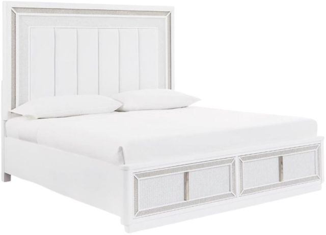 Signature Design by Ashley® Chalanna White King Upholstered Panel Storage Bed-0