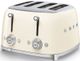 Smeg 50's Retro Style Cream 4x4 Slice Toaster-0