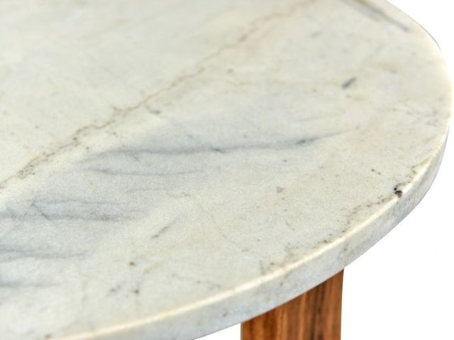 Moe's Home Collection Jinxx Grey Side Table with Brown Base -2