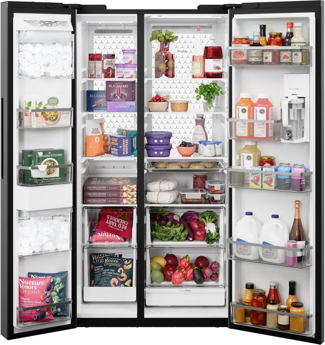 GE Profile™ ENERGY STAR® 36" 28.4 Cu. Ft. Fingerprint Resistant Stainless Steel Side-By-Side Refrigerator with Dual-Dispense AutoFill Pitcher and CustomSize™ Ice-2