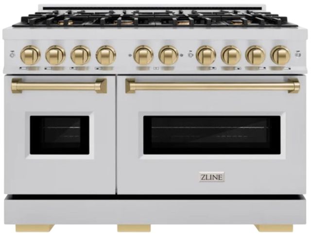 ZLINE Classic Autograph Edition 48" Stainless Steel Pro Style Gas Range with Champagne Bronze Accents-0