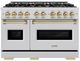 ZLINE Autograph Edition 48" Stainless Steel Pro Style Gas Range with Champagne Bronze Accents-0