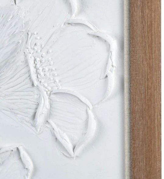 Crestview Collection Sculpted Botanicals 2-Piece White Wall Art Set-3