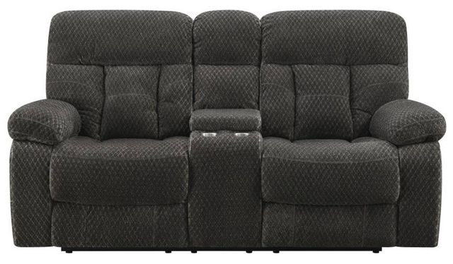 New Classic® Home Furnishings Bravo Charcoal Dual Power Reclining Loveseat-1