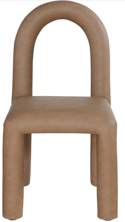 Meridian Furniture Amari Brown Vegan Leather Upholstered Dining Chair-1
