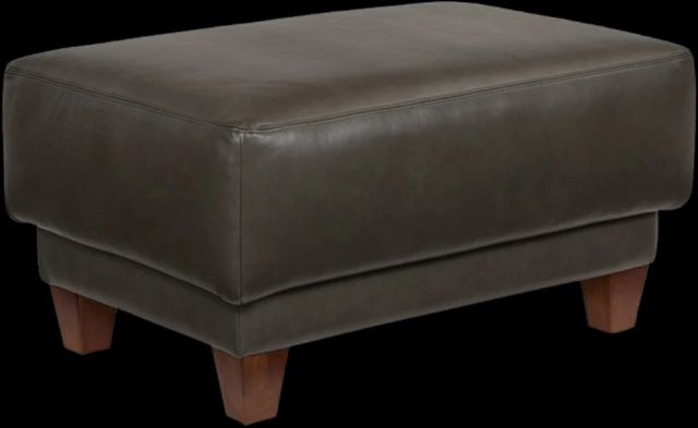 La-Z-Boy® Draper Pewter Leather Ottoman-0