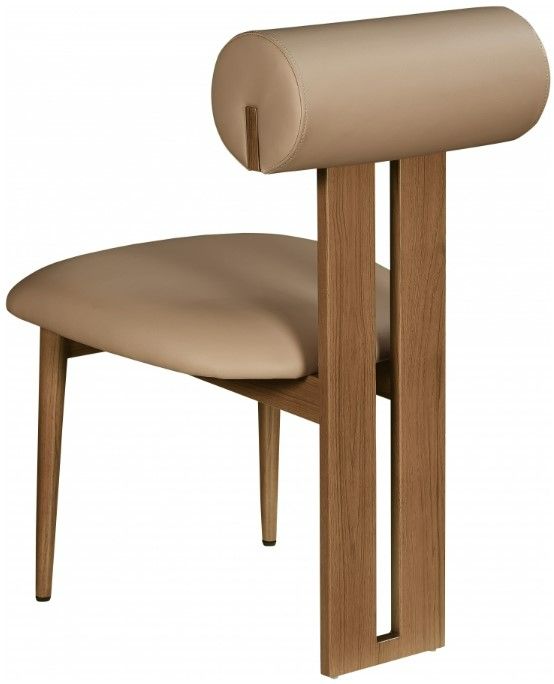 Meridian Furniture Dario Tan/Walnut Vegan Leather Dining Chair-3