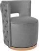 TOV Furniture Mimosa Grey Velvet Swivel Chair-2