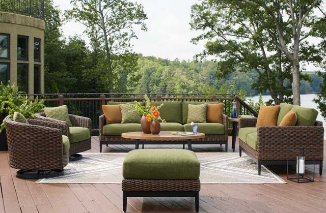 Signature Design by Ashley® Horizon Hall Brown/Green Aluminum/Fabric Outdoor Sofa-4