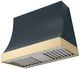 La Cornue Cornufé Marquee 36" Quintessential Teal Wall Mounted Range Hood with Polished Brass Trim-0