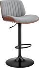 Armen Living Brock Gray/Matte Black/Walnut Bar Stool-0