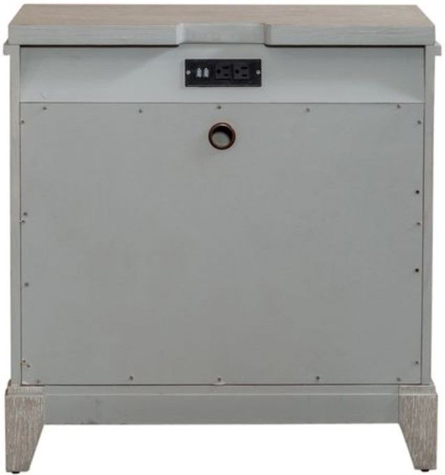 Liberty Furniture Belmar Washed Taupe/Silver Champagne Nightstand-3