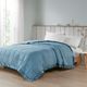 Olliix by Madison Park Cambria Slate Blue Twin Premium Oversize Down Alternative Blanket with 3M Scotchgard-5
