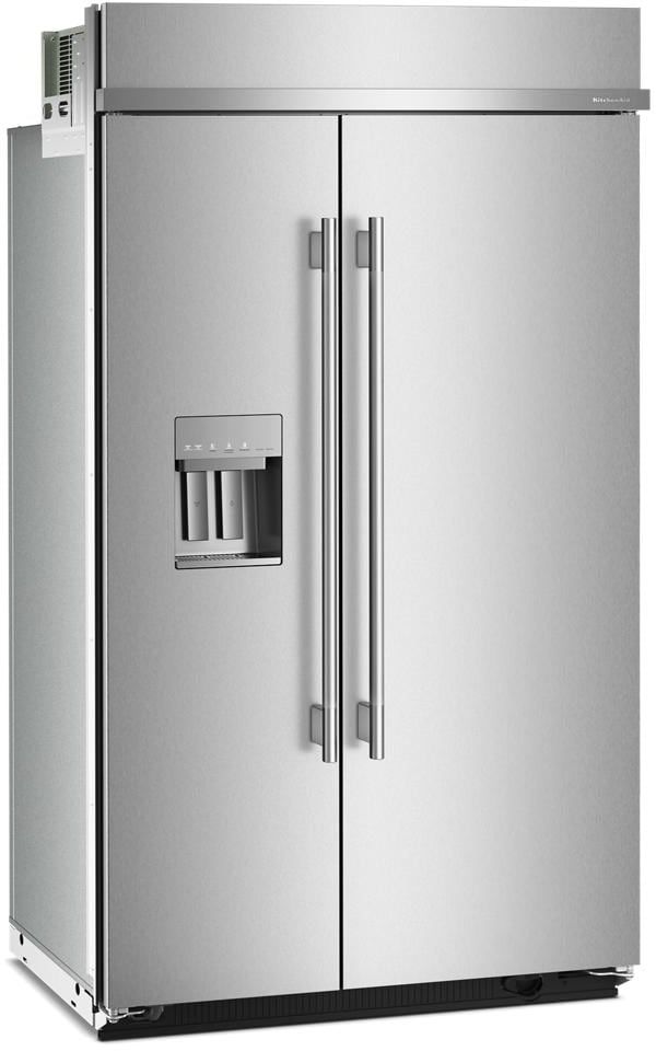 KitchenAid® 48" 29.4 Cu. Ft. PrintShield™ Stainless Steel Built In Side-by-Side Refrigerator with Exterior Water and Ice Dispenser-1