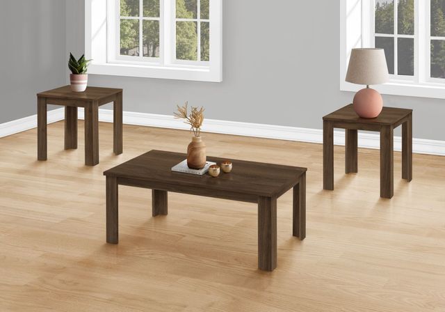 Monarch Specialties Inc. 3 Piece Walnut Table Set-3