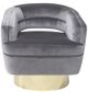 Sagebrook Home Velveteen Gray with Gold Base Chair-0