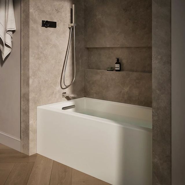 KOHLER® Underscore® Biscuit 60" x 32" Alcove Bath - Left Drain-2