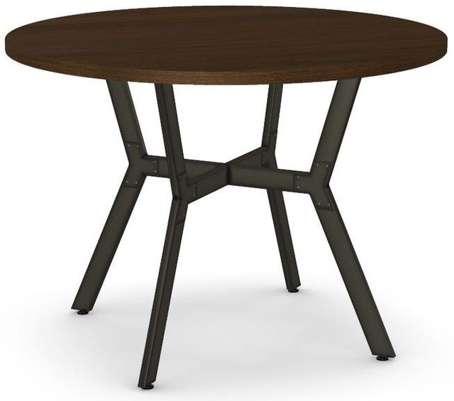 Amisco Customizable Norcross 30" Walnut Veneer Round Table-0