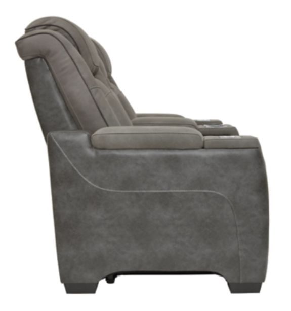 Signature Design by Ashley® Next-Gen DuraPella Two-tone Slate Power Reclining Loveseat with Console and Adjustable Headrest-2