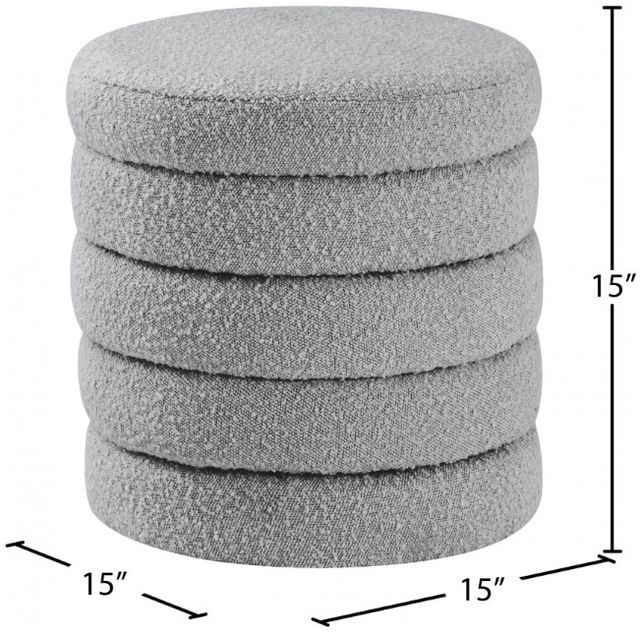 Meridian Furniture Aphia Gray Upholstered Ottoman/Stool-2