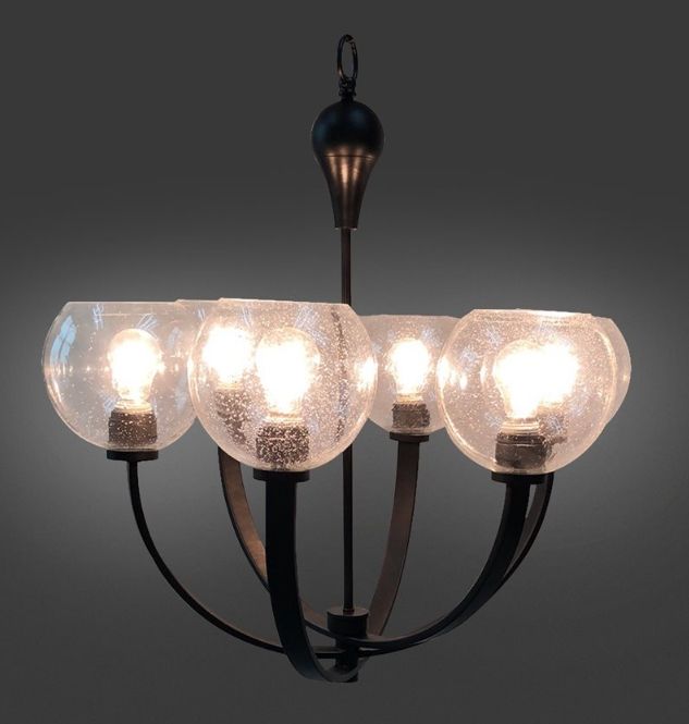 YHD Matte Black 6-Light Chandelier-1
