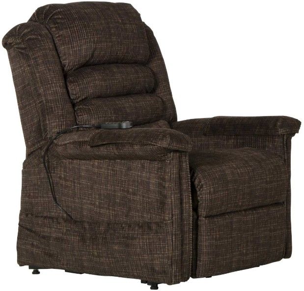 Catnapper® Soother Chocolate Power Lift Full Lay Out Chaise Recliner with Heat and Massage-0